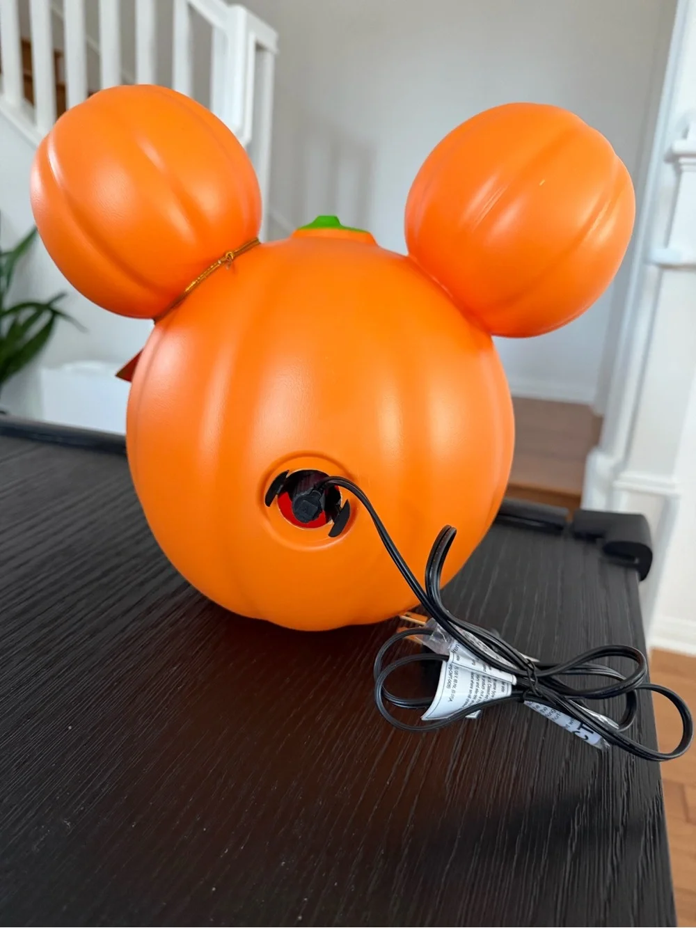 New Disney Parks Orange Mickey Mouse Pumpkin Light-Up Decor